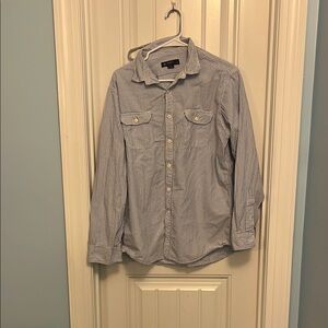 Daniel Cremieux Blue and White Casual Button Down Shirt